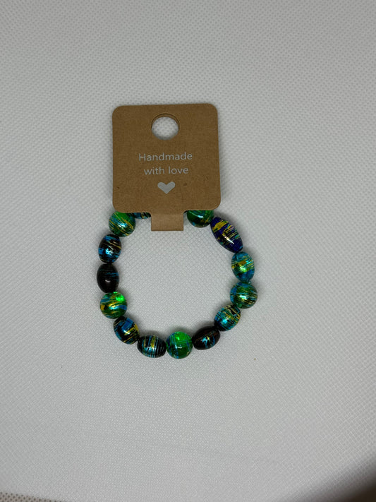 Green and Blue Painted Bracelet