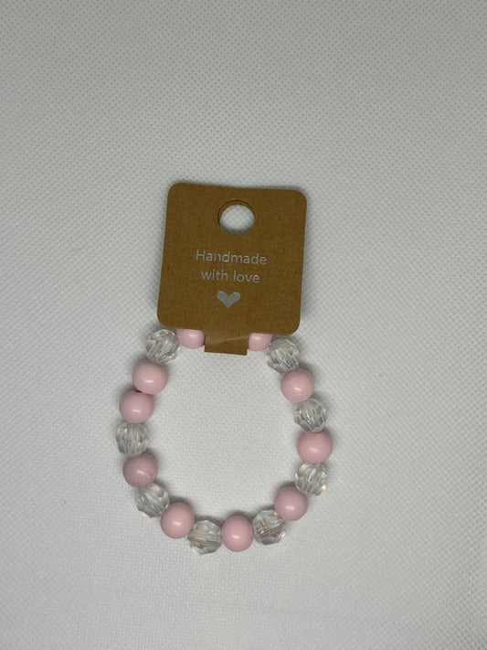 Baby Pink and Clear Bracelet