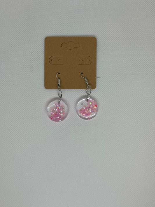 Pink Circle Earrings
